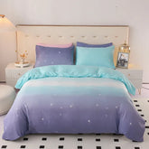 Night Starry Sky Bedding Set - Galaxy Moon & Star Duvet Cover, Blue Gradient Comforter - Himpall
